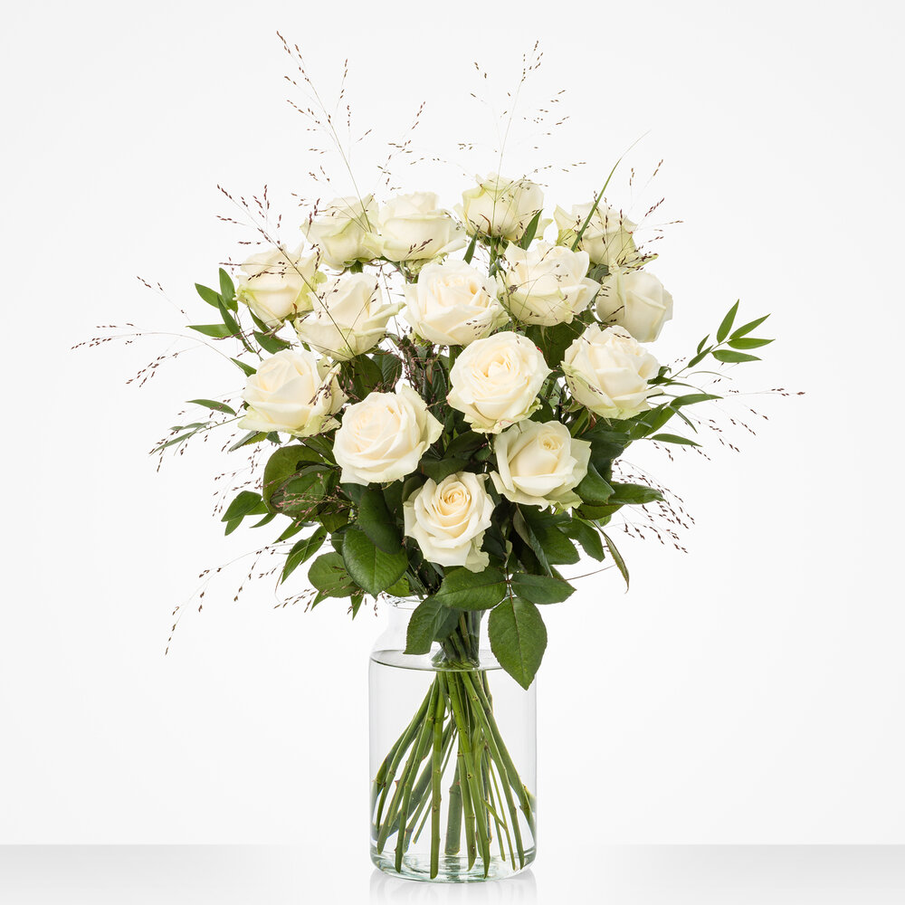 Witte rozen boeket